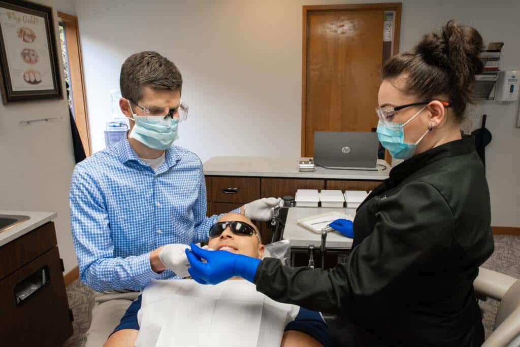 Dr. Manson in Kirkland with a patient